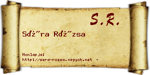 Séra Rózsa névjegykártya